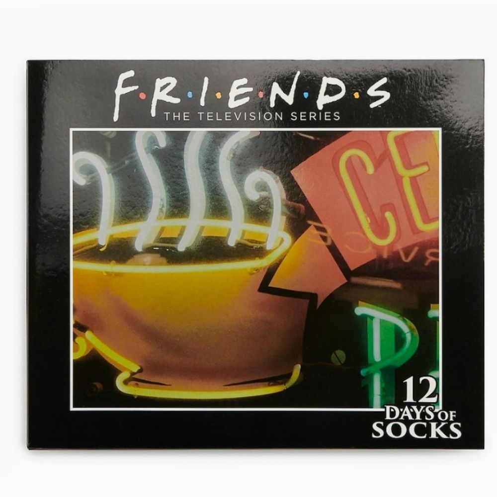 NEW F•R•I•E•N•D•S Friends Themed 12 Days of Socks Gift Set Sock Size 10-13 NWT